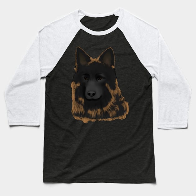 Bohemian Shepherd Dog (Large Design) Baseball T-Shirt by Aeriskate